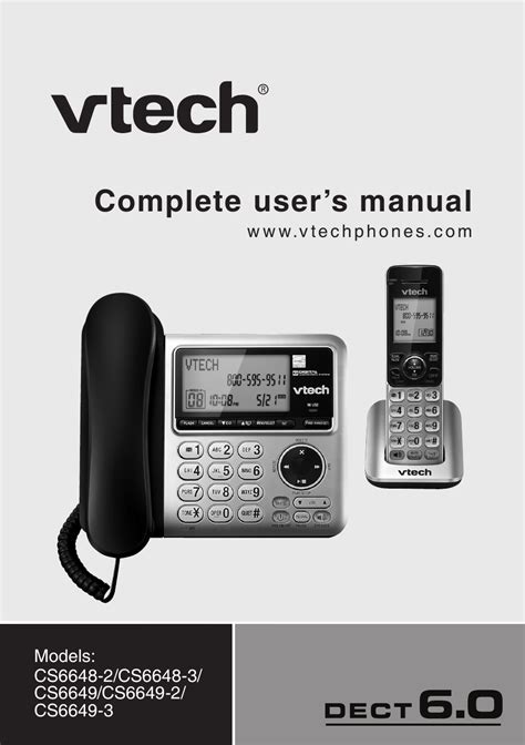 0 Cordless telephone with BLUETOOTH wireless echnologyt Go to www. . Vtech phone manuals